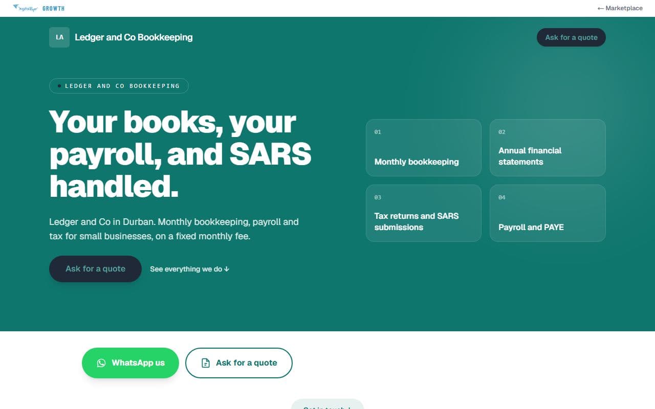 The Ledger and Co Bookkeeping demo page